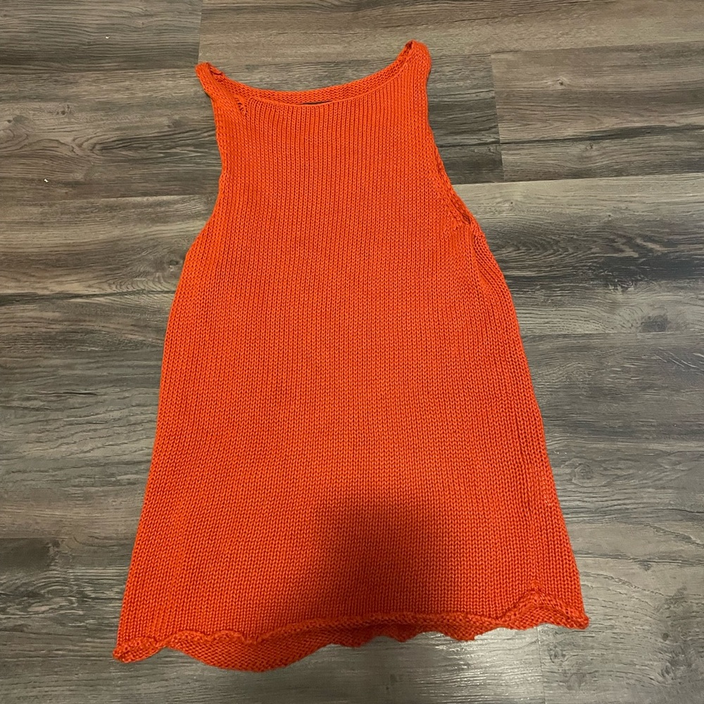 DKNY orange knit tank